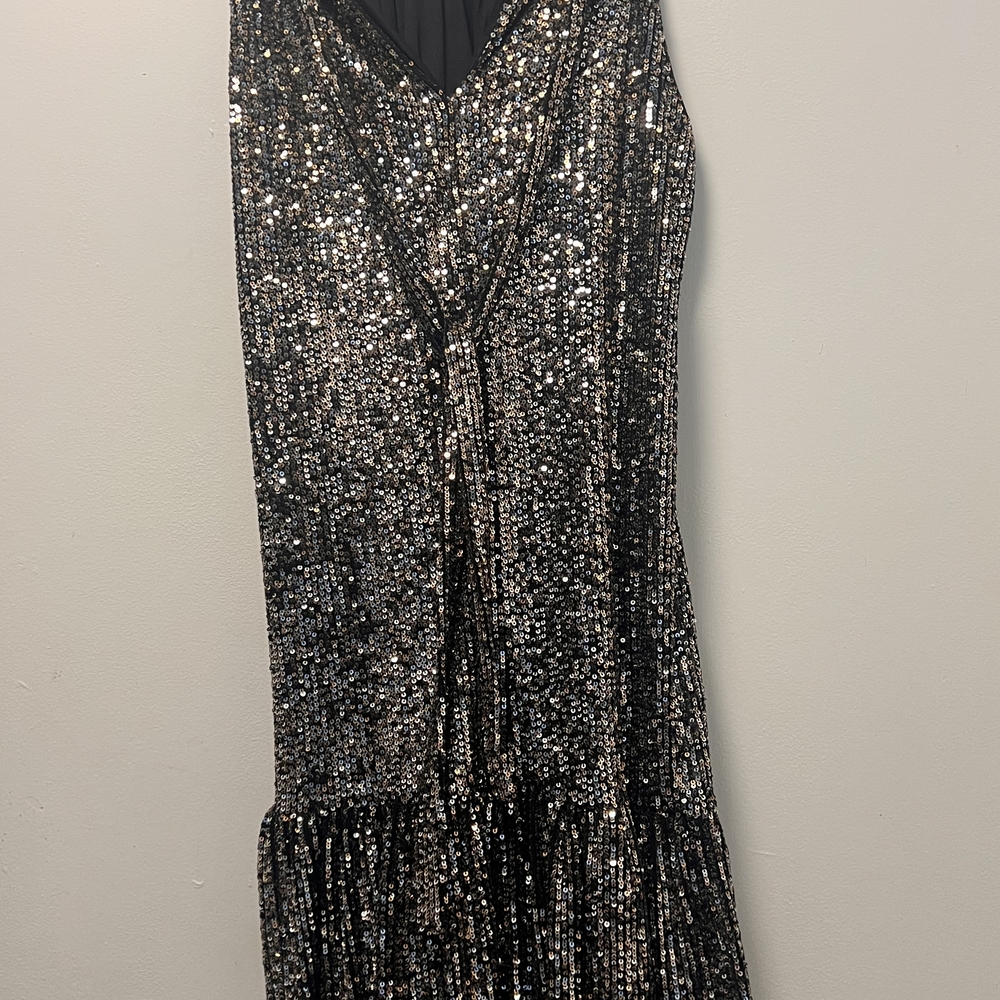 Black and Silver Sequin Dress